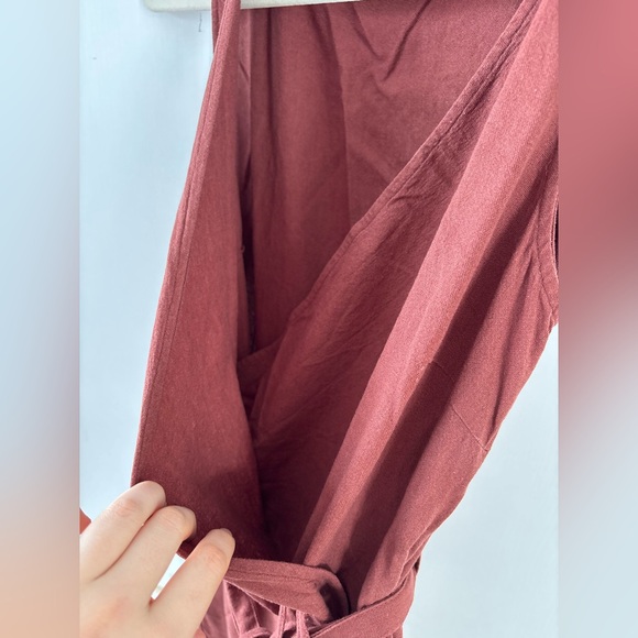 Vero Moda Sleeveless Wrap Jumpsuit Linen blend Waist Tie Women Large Office - Picture 5 of 13